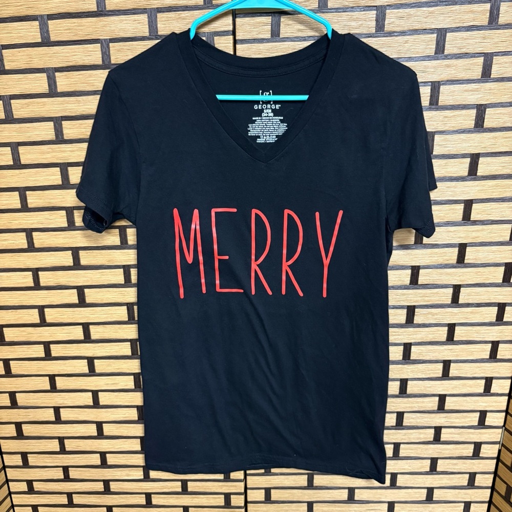 George Black Merry‎ Longer Length V Neck Tee Size Small